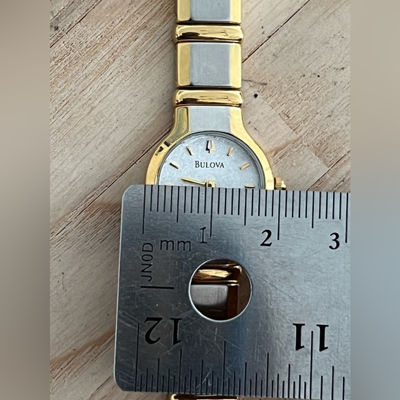 Bulova Ladies Watch Two-Tone Bracelet White Sparkly Dial Gold-Tone Hands Markers main image 6